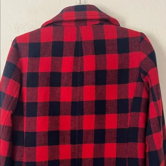 Like New! J. Crew Wool Blend Buffalo Check Peacoat Red and Blue in Size 2 - Picture 8 of 16